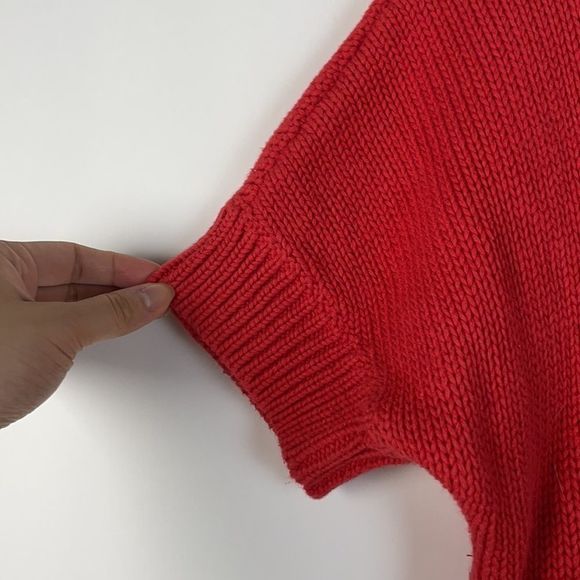 GAP Women Short Sleeve Red Knit Sweater Size M - Picture 5 of 8